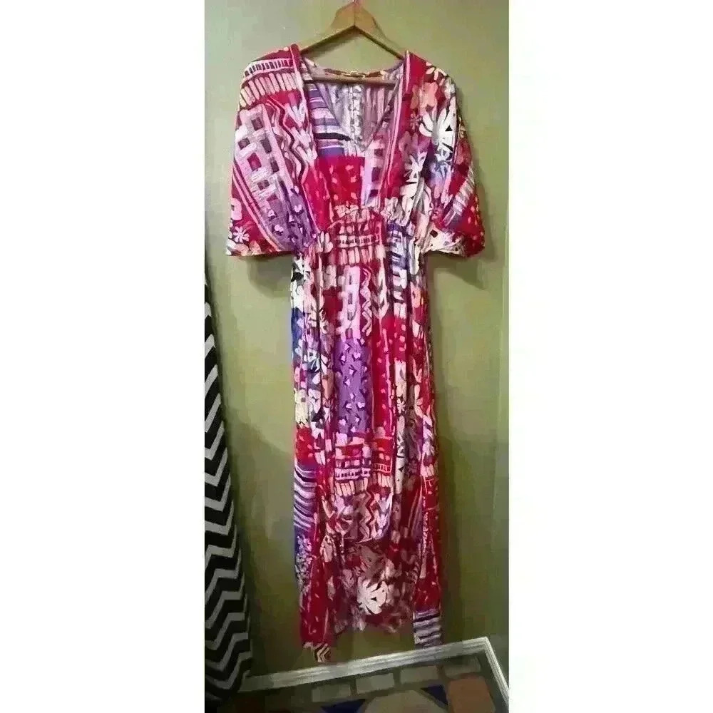 ODDY Pink and Purple Midi Dress - Picture 3 of 8